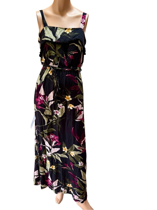 le chateau Dresses & Skirts - NWT Le Château Tropical Floral Maxi Dress Pom Pom Trim XS